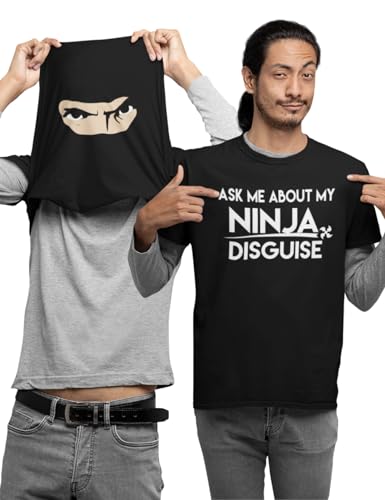 Funny Do You Want to See My Ninja Disguise - T-shirt divertida com tampa para amantes de ninja, presente para crianças, adolescentes e adultos, t-shirt unissexo, Preto, Médio