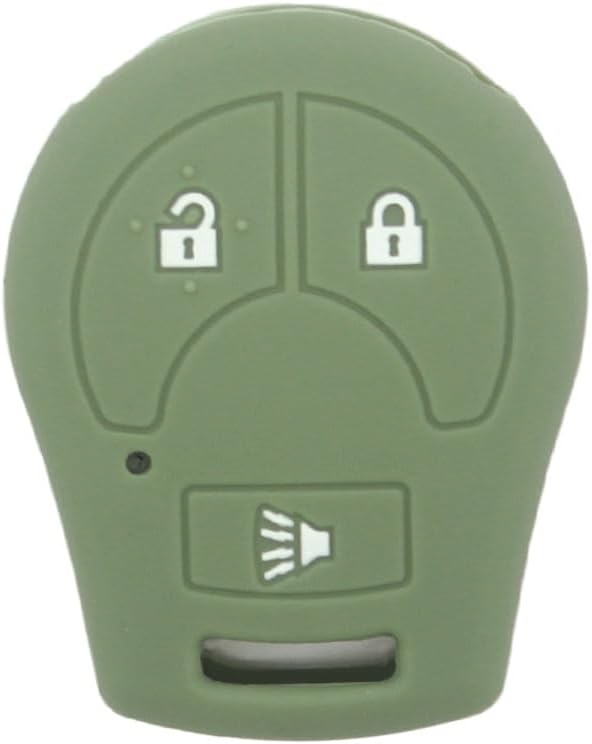 SEGADEN Silicone Cover Protector Case Holder Skin Jacket Compatible with Nissan 3 Button Remote Key Fob CV2506 Feldgrau image 2