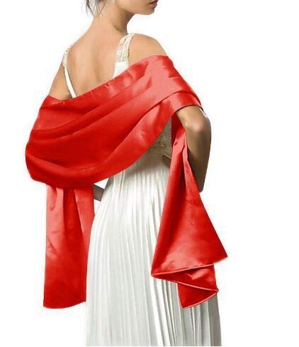 Womens Satin Shawls And Wraps For Evening Dresses, Sheer Chiffon Women Elegant Soft Silky Wraps Wedding Bridal Scarf2