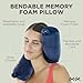 Dot&Dot Twist Memory Foam Travel Pillow for Airplanes - Travel Neck Pillow for Sleeping - Airplane Pillow for Neck Support - Adjustable, Bendable Neck Roll Pillow (Dark Blue, One Size)