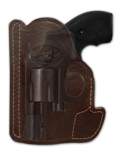 Barsony Brown Leather Pocket Holster for 2', Snub-Nose .38 .357 Revolvers (S&W 642CT 637CT)
