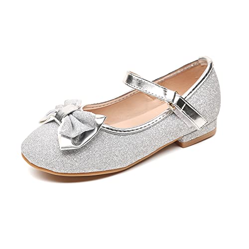 Girls Mary Jane Shoes Glitter Wedding Dress Flats Party Pump Shoes - Main Image