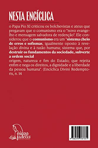 Exortação Apostólica Divini Redemptoris - sobre o comunismo ateu
