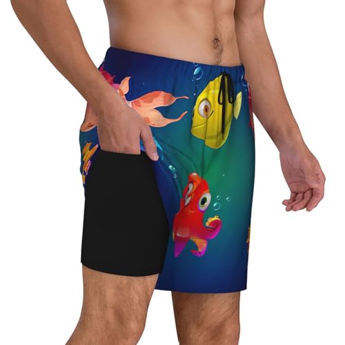 Maillot de bain homme marine à séchage rapide et doublure compression - 2