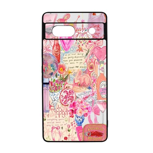 qizjio Coquette Phone Case Shockproof Protective Pink Preppy Phone Cover for Google Pixel 7A