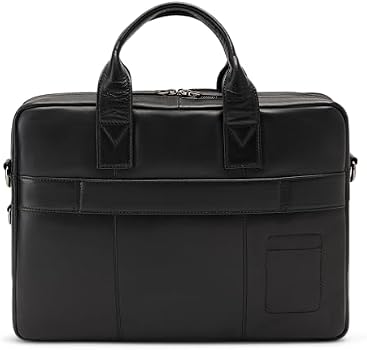 DAVIDOFF ESSENTIALS Men's Briefcase - Black - Modern Business Bag