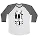 Earth Without Art is Just Eh Unisex Baseball Long Sleeve Tee White-Asphalt X-Small