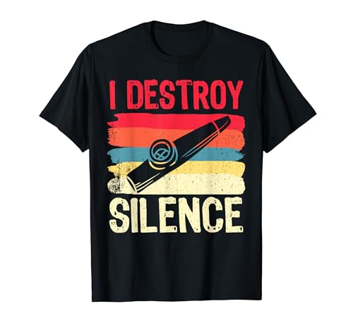 Funny Kazoo Shirt I Destroy Silence Musician Player T-Shirt