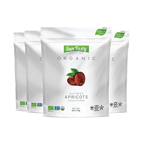Sun Tasty Organic Sun-Dried Apricots, Vegan, Gluten-Free, USDA Certified Organic, Non-GMO, No Added Sugar, No Sulfur, No Preservatives, Kosher (24 oz)