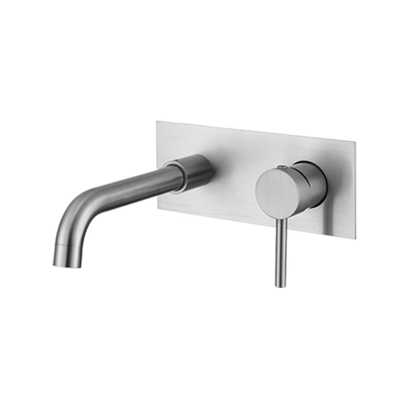 Robinet mural en acier brossé mitigeur haut de gamme pour vasque design