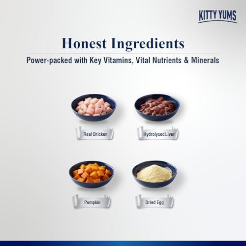 Image of Kitty Yums Adult Cat Wet Mousse 80g(4+1) Pack of 5, 400g | Chicken | Rich in Protein | Promotes Hydration & Easy to Digest | No Artificial Flavours | Packed with Essential Vitamins & Antioxidants