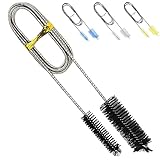 fogman パイプブラシ クリーナー ステンレス 排水管 細い 長さ ワイヤー 水槽 掃除 (200cm, ブラック)