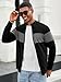 Runcati Mens Full Zip Cardigan Sweater Casual Knit Stand Collar Cardigan Slim Fit Color Block Fall Winter Sweaters Black