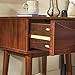 Walker Edison Atticus Solid Wood Retro 1-Drawer Nightstand, 25 Inch, Walnut