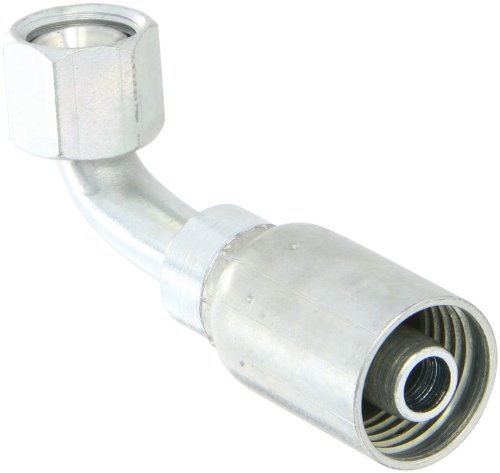 Image of Eaton Weatherhead Coll-O-Crimp 08U-668 90-Degree Female Swivel Tube Elbow Fitting, SAE 37 and SAE 45-Degree, Low Carbon Steel, 1 /2 inch Hose ID, 1 /2 inch Tube Size
