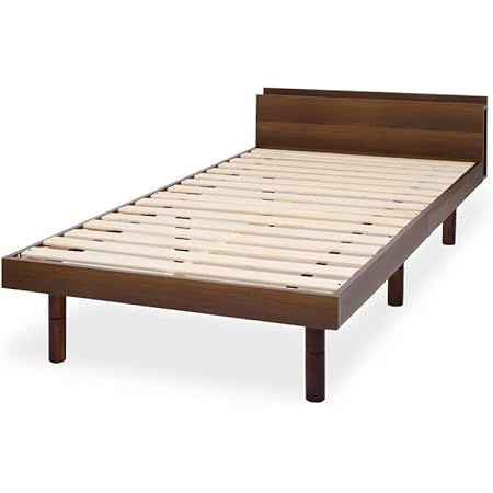 Amazon Co Jp 頂点看板 ブラウン ベッド シングル すのこベッド コンセント付 頑丈 すのこ 木製 ベッドフレーム 天然木フレーム 高さ3段階 スノコベッド 棚 収納 シングルベッド 北欧 おしゃれ Tks Wbhb S Br ホーム キッチン