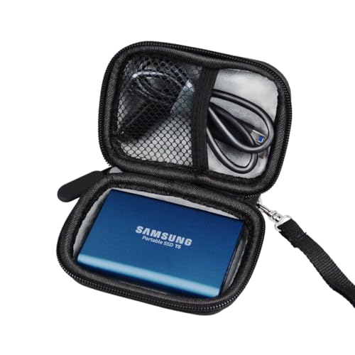Hard Drive Carrying Case for Samsung T5 T3 Portable SSD 250GB 500GB 1TB 2TB USB 3.1 Type C External Solid State Drives EVA Shockproof Travel SSD Case Storage Bag