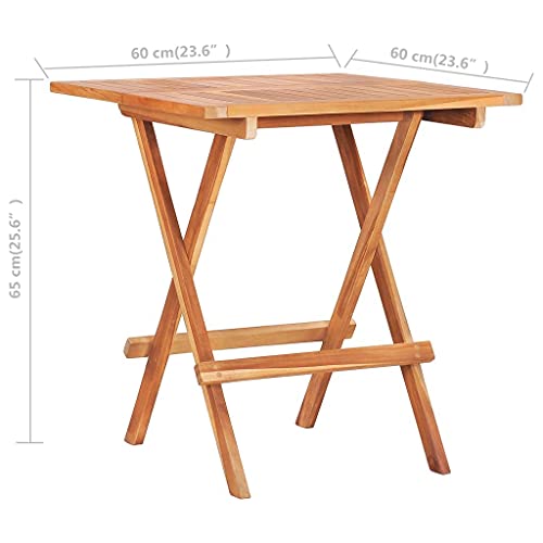 Vidaxl Bistro Table, Folding Patio Table, Outdoor Dining Table, Garden Furniture For Front Porch Deck Lawn Backyard Balcony, Farmhouse, Solid Teak Wood #TOP7