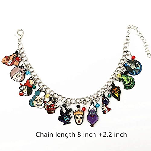 Ayjbdgr Cruella De Vil Princess Ursula Queen Of Hearts Evil Queen Malefcent Beauty The Beast Villain Halloween Horror Charm Bracelet Gifts For Women Girl #TOP1