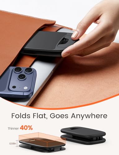 Image of Lamicall Ultra-Thin Foldable Cell Phone Stand for Desk | 0.59 inch Slim Fold, Height & Angle Adjustable, Sturdy Metal Base, Thick Case Friendly for iPhone 17 /16 /15 /14 Pro Max, Galaxy S26