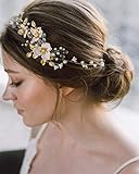 Las diademas de boda con perlas y flores y hojas se pueden utilizar para cualquier estilo de novia. Accesorios para el pelo hechos a mano para novia y damas de honor.