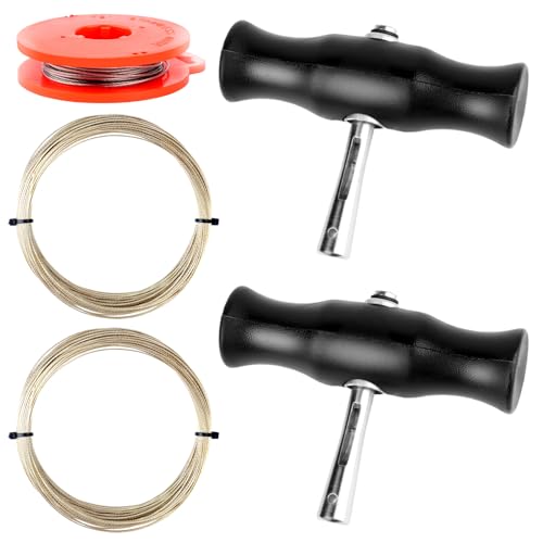 NVIYAM Windschutzscheibe Removal Set, Schneidedraht Windschutzscheibe Werkzeug mit 2 Griff und 3 Rollen Schneidedraht, für Professionelle Reparaturen, Auto Fenster Entfernung Werkzeug