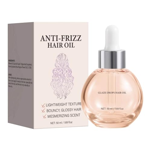 Image of Hair Gloss Oil Glaze Drops Anti-Frizz Hair Oil, Hair Serum for Dry, Frizzy, Damaged Hair, Smooth & Glossy Finish, Nourishing & Moisturising for Men & Women All Hair Types (50ml, 1PC)