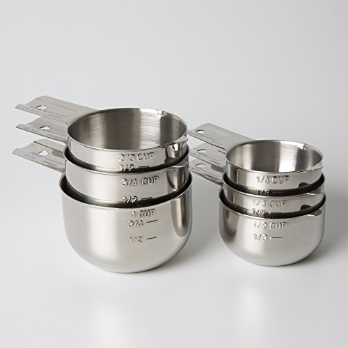KitchenMade Measuring Cups Stainless Steel 6 Piece Stackable Set