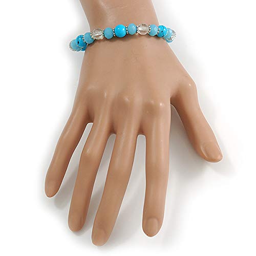 Collares de cristal transparente con pendientes y pulseras ajustables 6