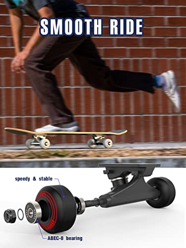 M Merkapa 31"X8" Skateboard For Adults Teens Youths Kids Beginners, 8 Layer Canadian Maple Double Kick Deck Concave Fit For Skateboarding, Cruising, Carving, Tricks (With T Tool) #TOP1