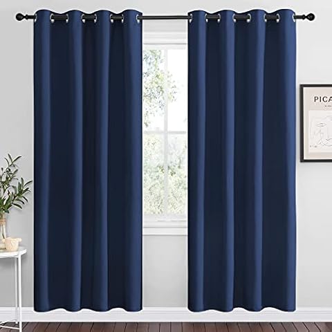 NICETOWN Navy Blackout Curtains 78" Cover