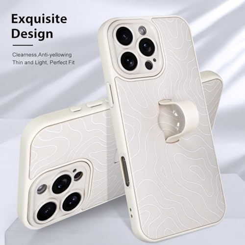 KANGHAR Compatible with iPhone 16 Pro Case, Silicone Wave Ripple Cute Pattern, Wristband Kickstand Camera Protection Soft Slim Cover for Girls Women -White by KANGHAR - Used condition - Image 3