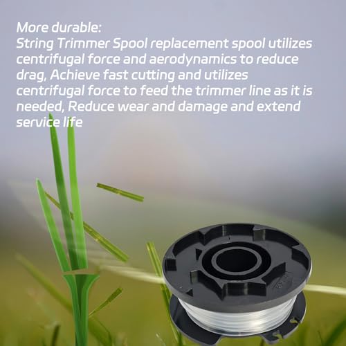 HT-19-401-003-06 HT-19-401-003-07 String Trimmer Spools +Cover Line 0.065\" 16 Ft for HT21-401-003-02 HT21-401-003-03 HT19-401-003-07 HT19-401-003-16 Hyper 20V Max Weed Eater Spool (2 Spools, 1 Caps)