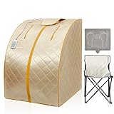 amocane Portable Infrared Sauna, 1 Persona at Home Full Body Sauna Spa, Dry Infrared Sauna Tent with Heating Foot Pad & Foldable Chair for Relaxation & Detox(L27.6”x W31.5”x H 37.8”)