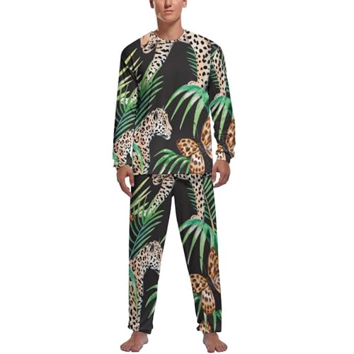Pyijama homme ensemble contre le froid nocturne avec pantalon et manches longues