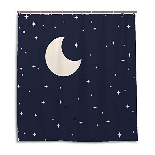 Rideau de douche ciel étoilé en polyester imperméable 168x183 cm
