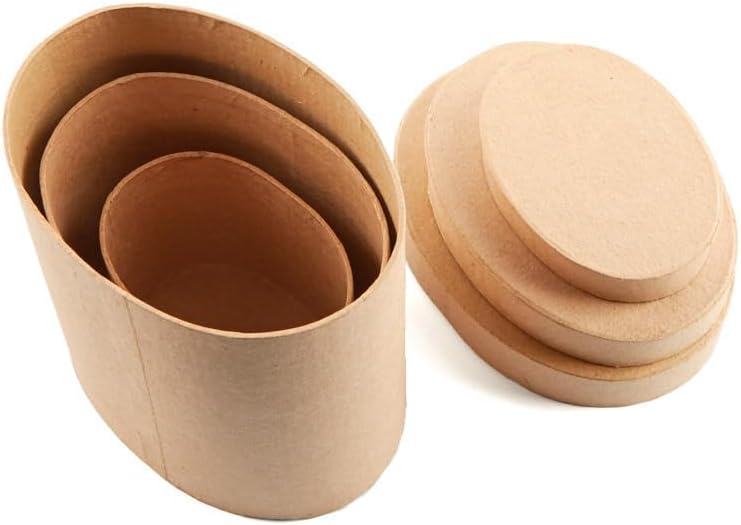 Factory Direct Craft Oval Paper Mache Boxes - Nested Set of 9 Papier Mache