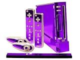 Purple Chrome Mirror Vinyl Decal Faceplate Mod Skin Kit for Nintendo Wii Console by System Skins