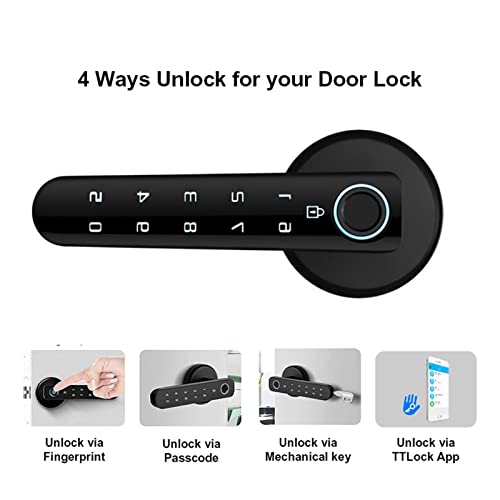 Serrure connectée Bluetooth TTLock avec empreinte biométrique et clé - 5