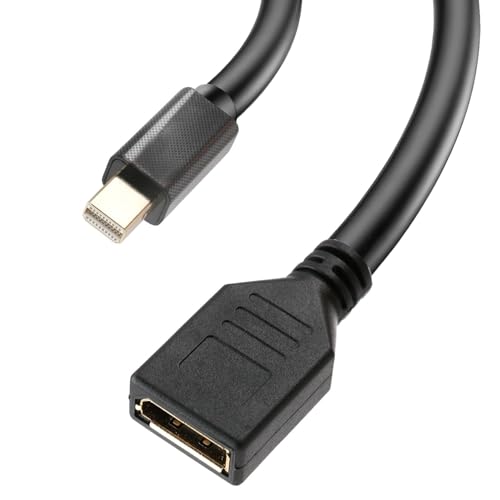 QTMMC Mini DisplayPort to DisplayPort Cable 8K Mini DP to DP Adapter 8K@60Hz 4K@120Hz 2K@165Hz Mini DP Male to DP Female Cable Thunderbolt and Thunderbolt 2 Port HD for Laptop Monitor PC