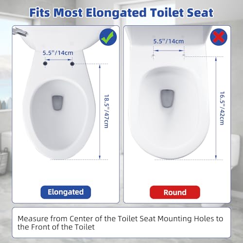 Image of SS124 Toilet Seat Replacement Compatible with TOTO, Cotton White | Elongated Soft Close Toilet Seat for SS124, Transitional Slow-close & Heavy Duty, with Universal Toilet Bolts and Nuts,