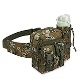 DOB SECHS Hiking Waist Bag with Detachable Water Bottle Holder and Adjustable Waist Belt Oxford Fanny Pack for Men Women Causal Belt Bag for Travel Outdoor Fishing Running Hiking Hunting,Camouflage