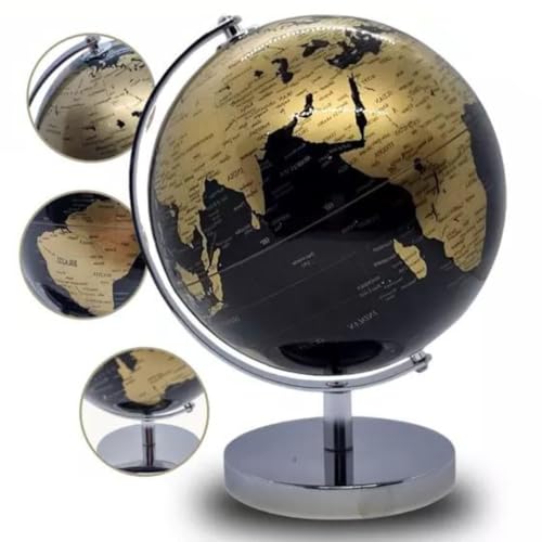 Globo Terrestre Decorativo Preto Luxo Metal Decoração Mesa Presente