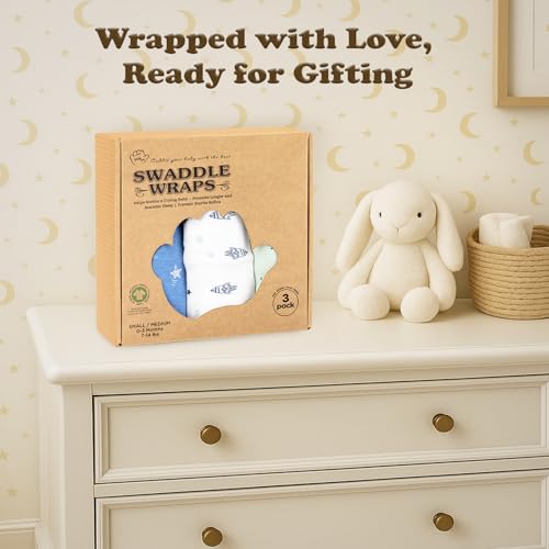 Image of Swaddles for Newborn Boys - 3-Pack Infant Swaddles 0-3 Months - Adjustable Newborn Swaddle Sleep Sack - Soft Organic Cotton Baby Wrap for Safe & Cozy Sleep