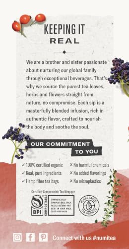 Image of Numi Organic Immune Support Tea, 16 Herbal Tea Bags, Caffeine Free