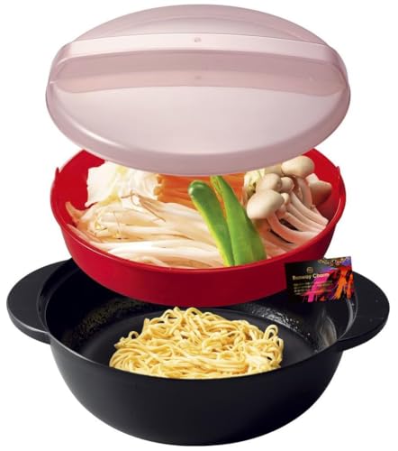 NEIGHBOR CLOWN レンジ de ラーメンメーカー 日本製 電子レンジ調理 丼 【うどん ヤキソバ そば アレンジ 即席めん】 レンジ鍋 レンジ調理鍋 電子レンジ用 鍋 一人用 軽量 RCステッカー付 necw-24061（Amazon）