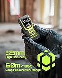 Laser Measure, LASGOO 60m/197ft Laser Measurement Tool, Laser Distance Meter with Ft/In/M Multiple Units, LCD Backlit Display, Pythagorean Mode, Area and Volume, Battery Included - Image 2