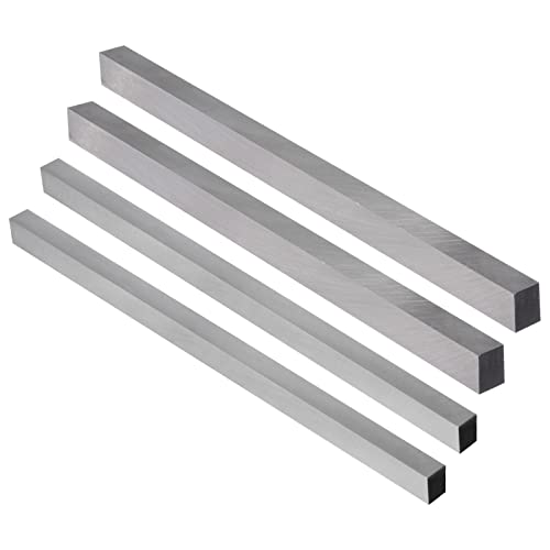 QUARKZMAN Tornio Utensile Punta Set 10mmx10mmx200mm 12mmx12mmx200mm, Quadrato HSS (Alta Velocità Acciaio) Tornio Tornitura Utensili Fly Taglierina Fresa Blank, 4pz