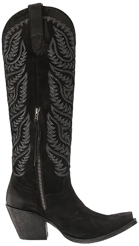 ARIAT ARIAT Women's Laramie StretchFit Western Boot - Distressed Black Suede, 8.5 Narrow