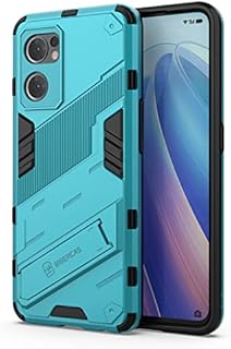 SEAHAI Case for OPPO Find X5 Lite, Ultra-thin Protective Silicone TPU Shockproof Hybrid Hard PC Back Phone Cover, with Foldable Hidden Form Bracket - Blue